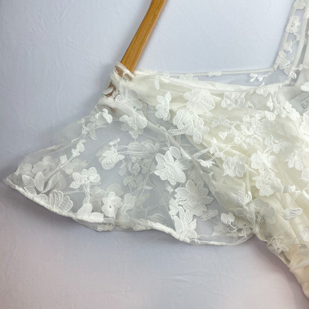 ~ Seraphine Luxe 10 Dress Nursing Lace Ivory Lined Wedding Shower Bridal Midi - Picture 6 of 15
